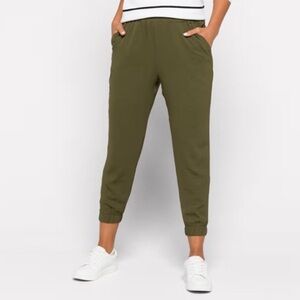 Common Sense High Rise Bonnie Joggers in Olive Green with Pockets